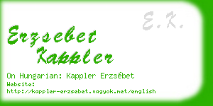 erzsebet kappler business card